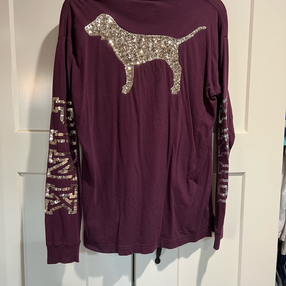 PINK Victoria's Secret Maroon Long Sleeve Shirt - Picture 3 of 3
